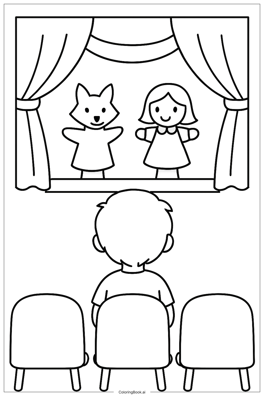  재미있는 인형극 색칠공부 페이지 