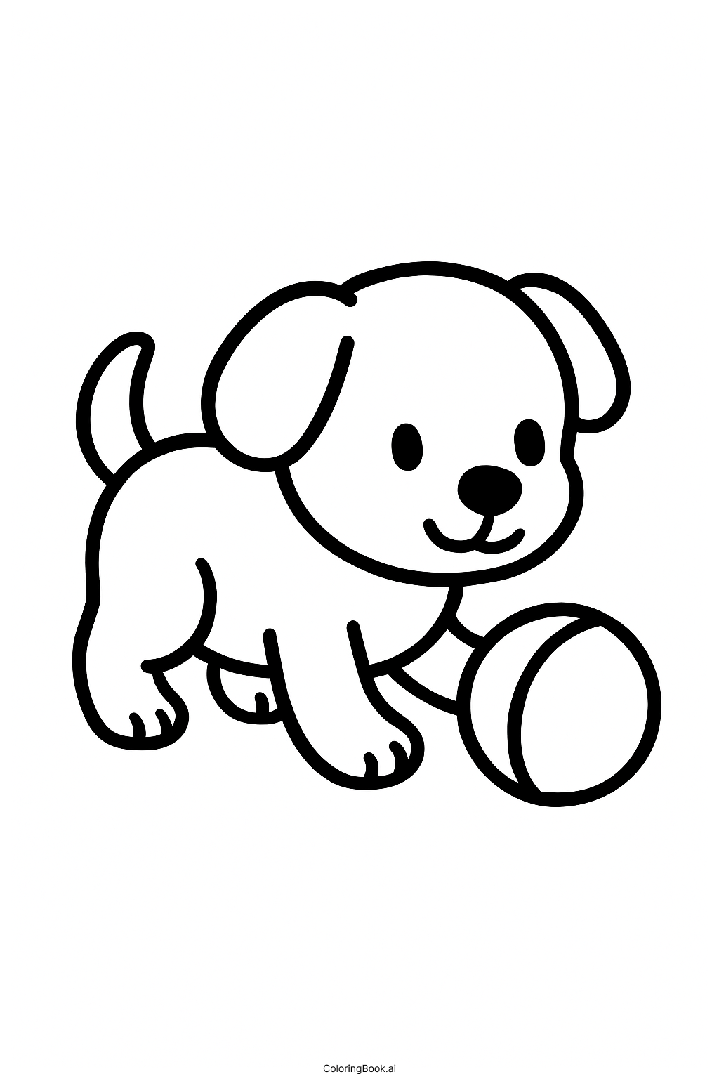  재미있는 강아지 놀이 시간 색칠공부 페이지 