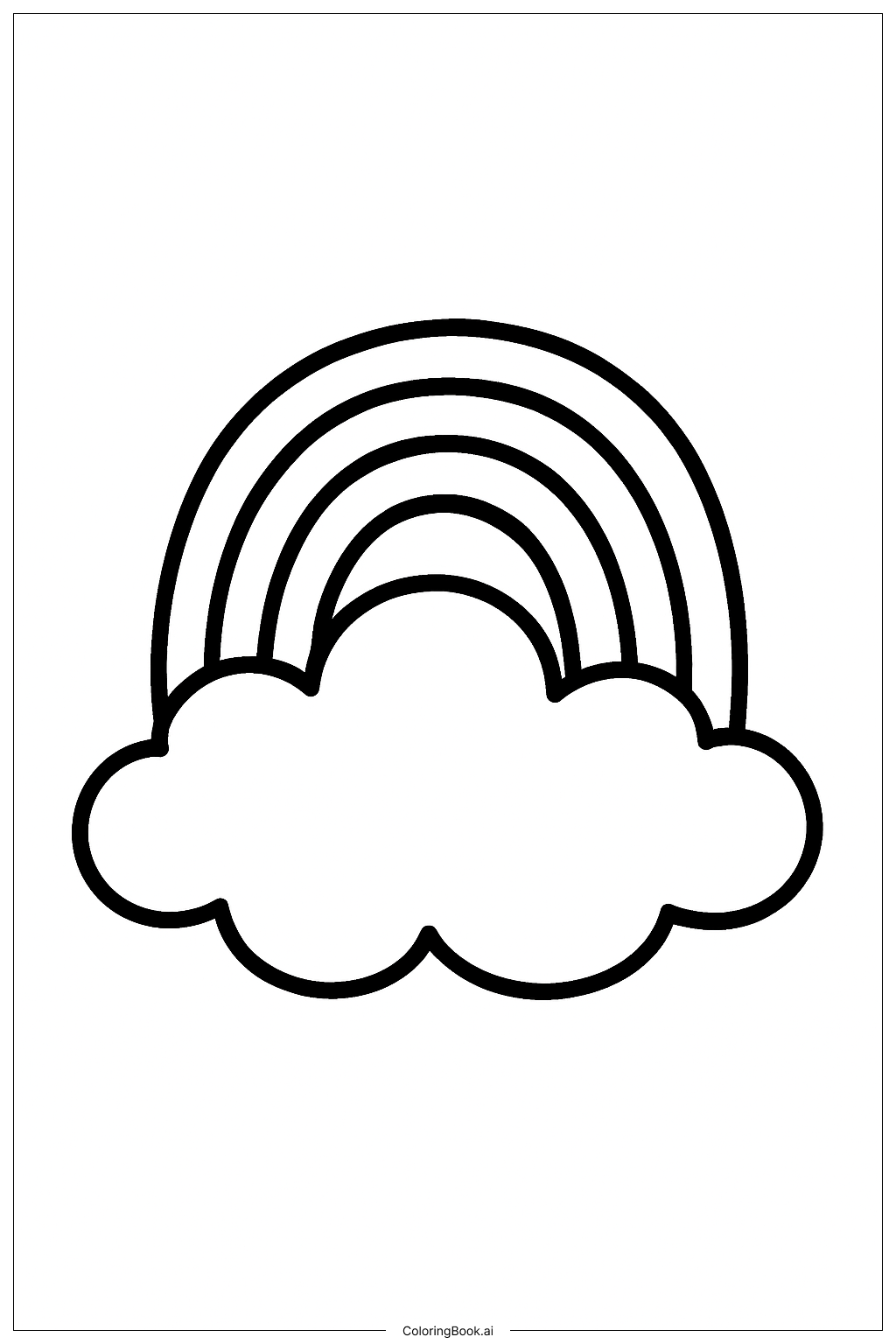  재미있는 무지개 구름 색칠공부 페이지 