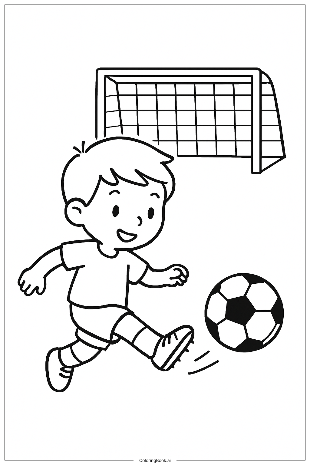  재미있는 축구 킥 색칠공부 페이지 