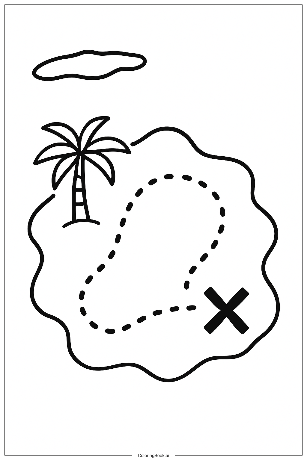  재미있는 보물 지도 색칠공부 페이지 