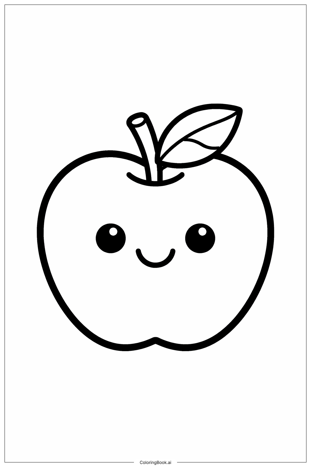  趣味蘋果臉著色頁 