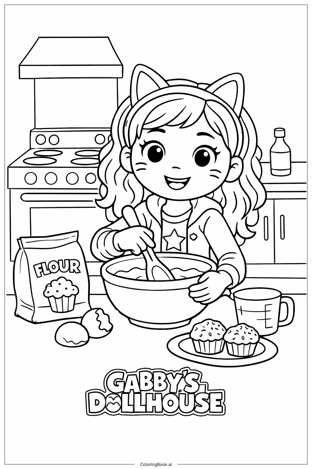  Trang tô màu Vui chơi nướng bánh cùng Gabbys Dollhouse 