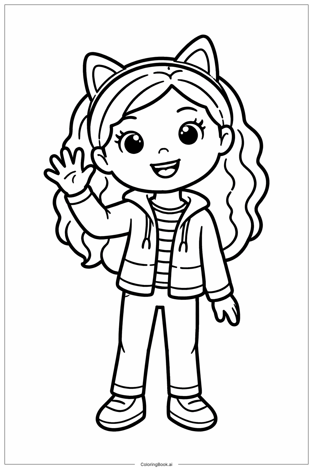  ギャビーズドールハウス ギャビー wavingの塗り絵ページ 