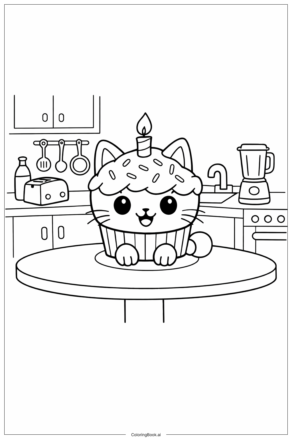  ギャビーズ ドールハウス キッチン プレイの塗り絵ページ 