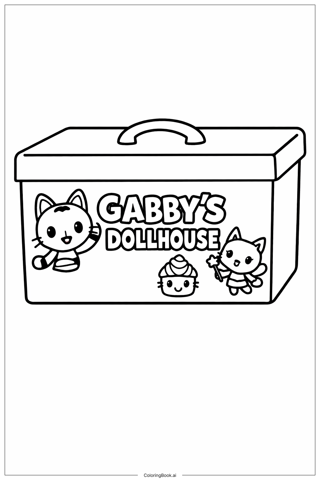 Trang tô màu Hộp Đồ Chơi Nhà Búp Bê Gabby 