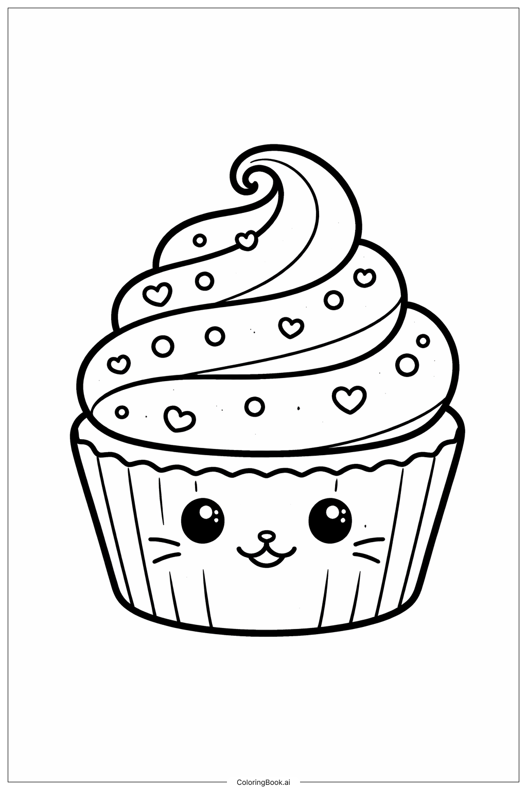  ギャビーズドールハウスのおもちゃカップケーキの塗り絵ページ 