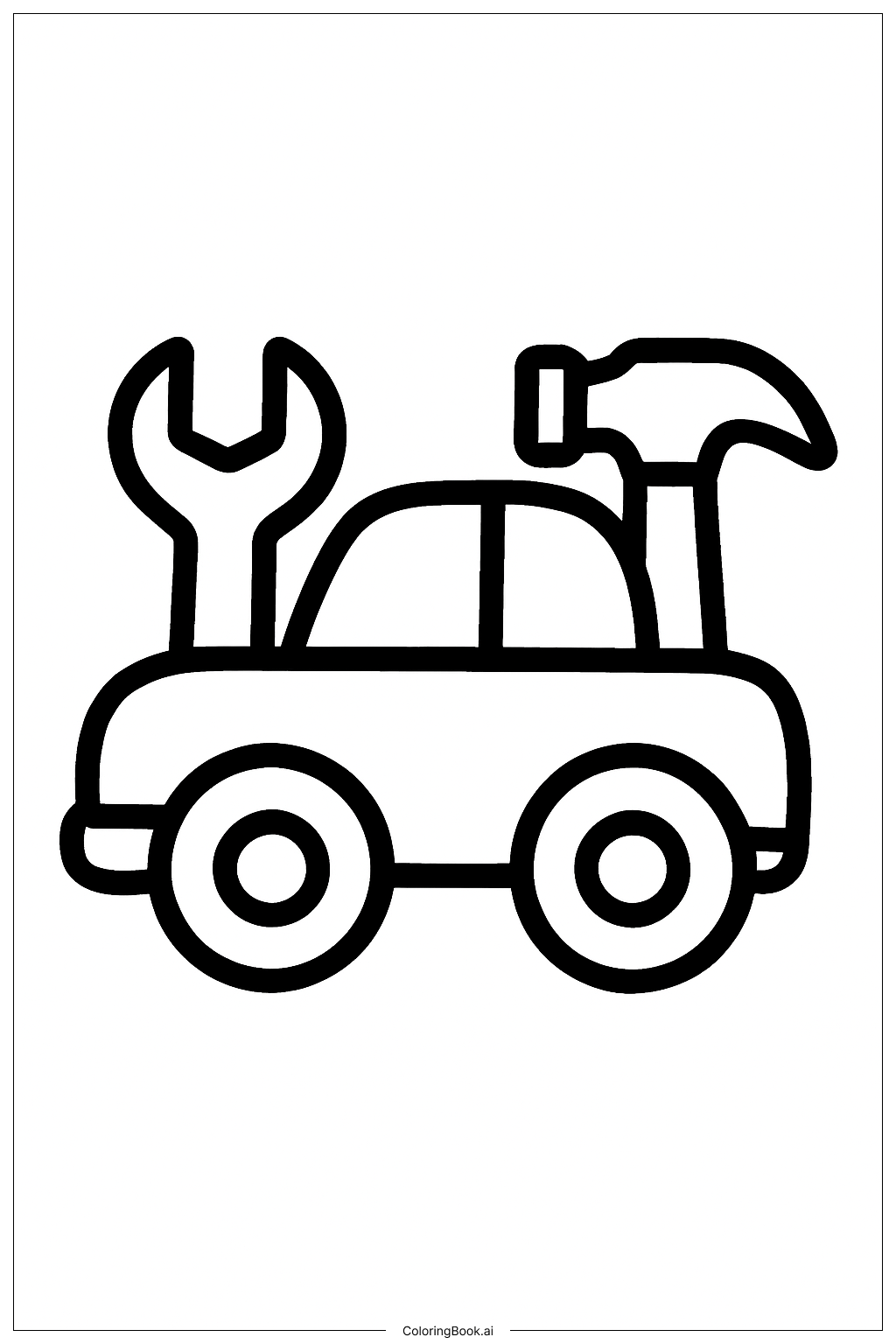  车库工具车填色页 