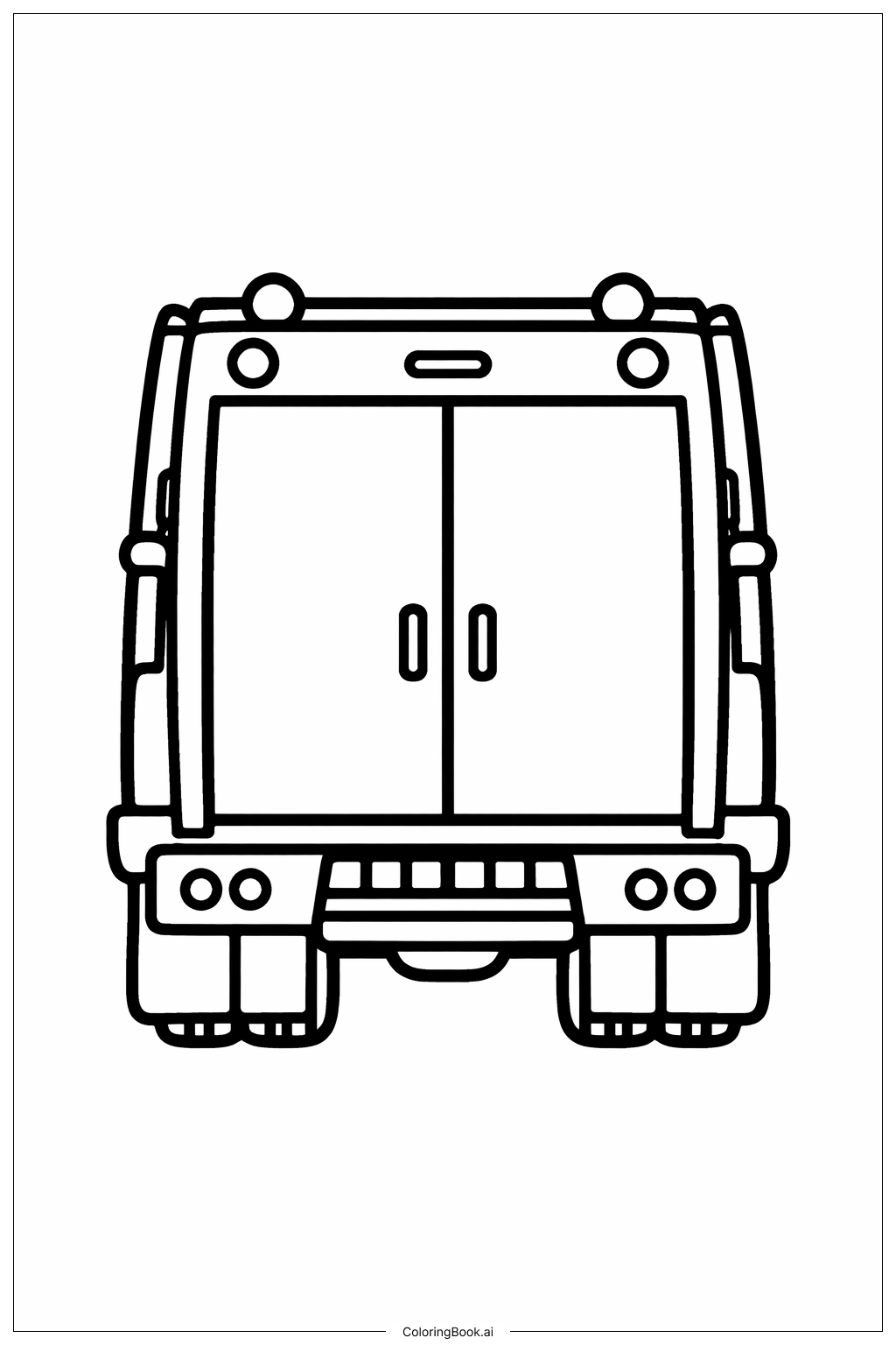 쓰레기차 뒷모습 색칠공부 페이지
