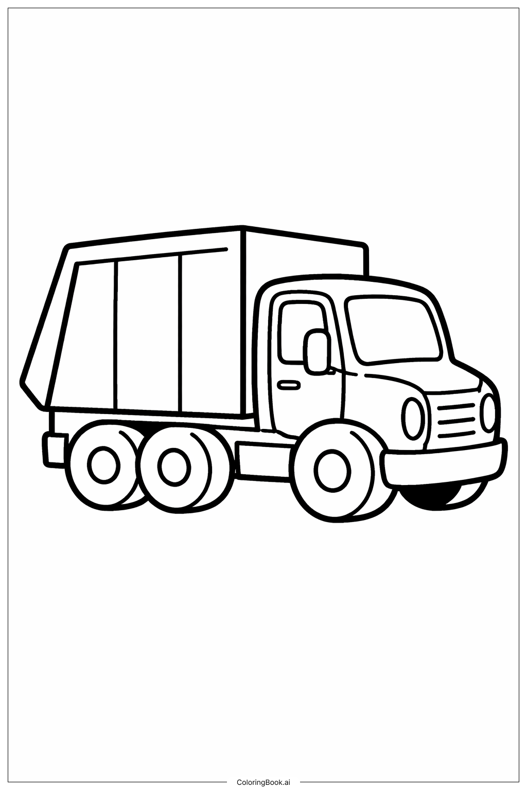  ごみ収集車とボックスの塗り絵ページ 