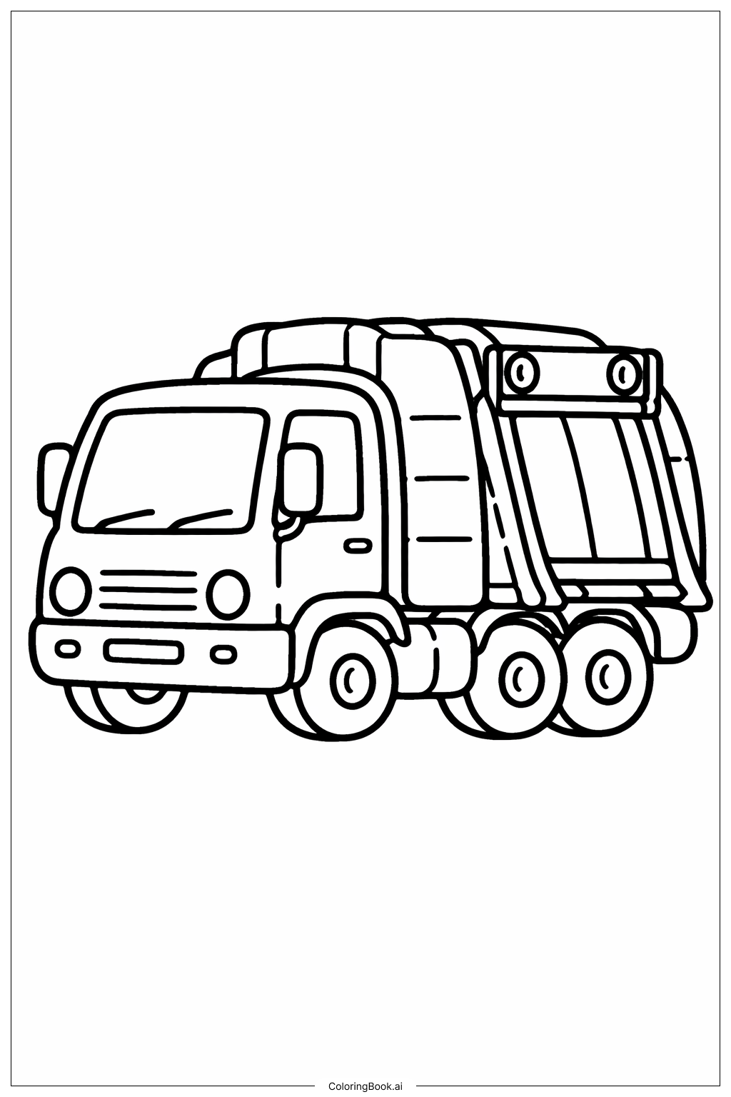 쓰레기 수거차 주차됨 색칠공부 페이지