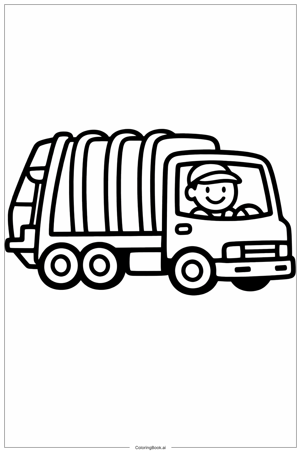 シンプルな運転手付きのゴミ収集車