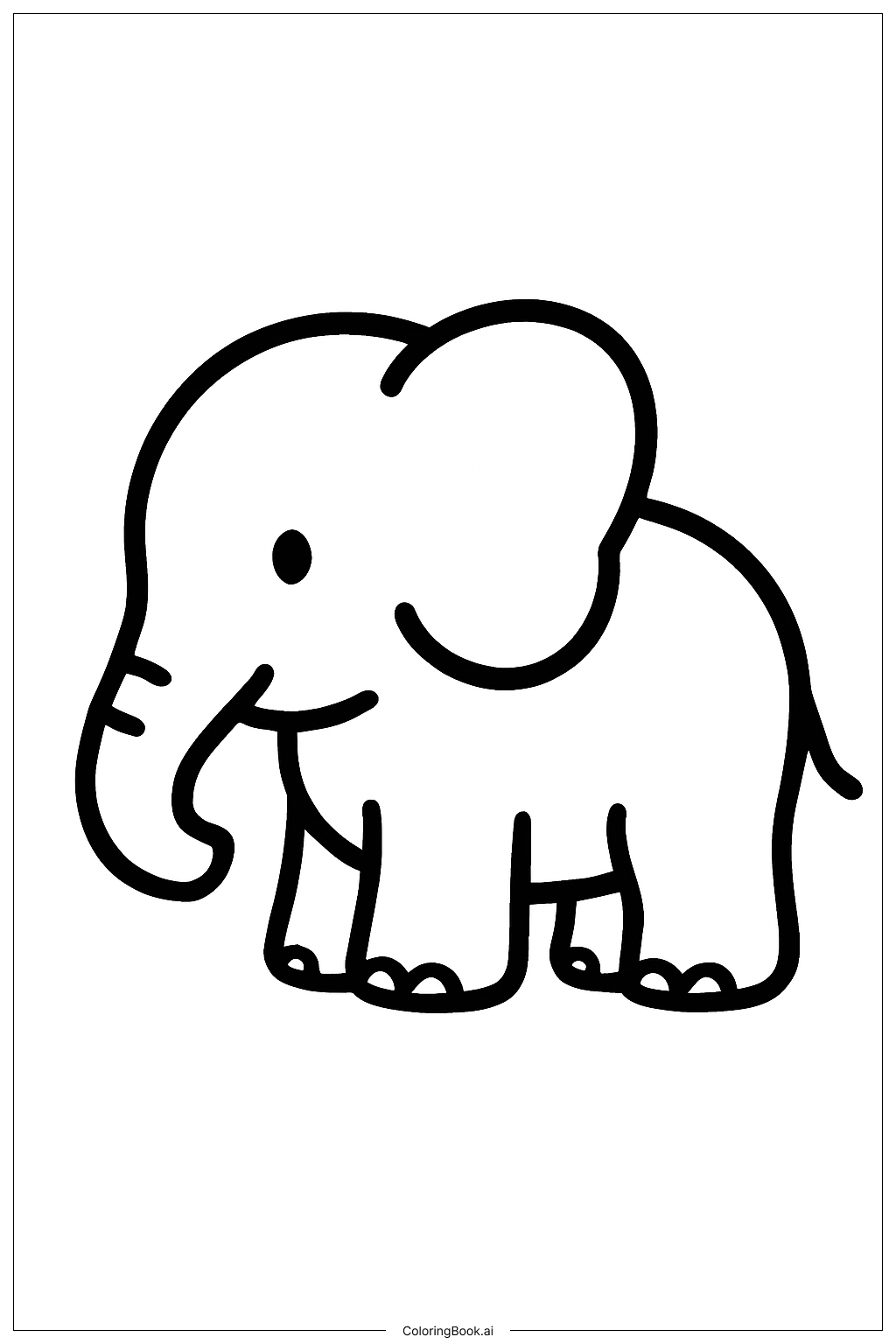 優しい象のメンタルヘルスの塗り絵ページ