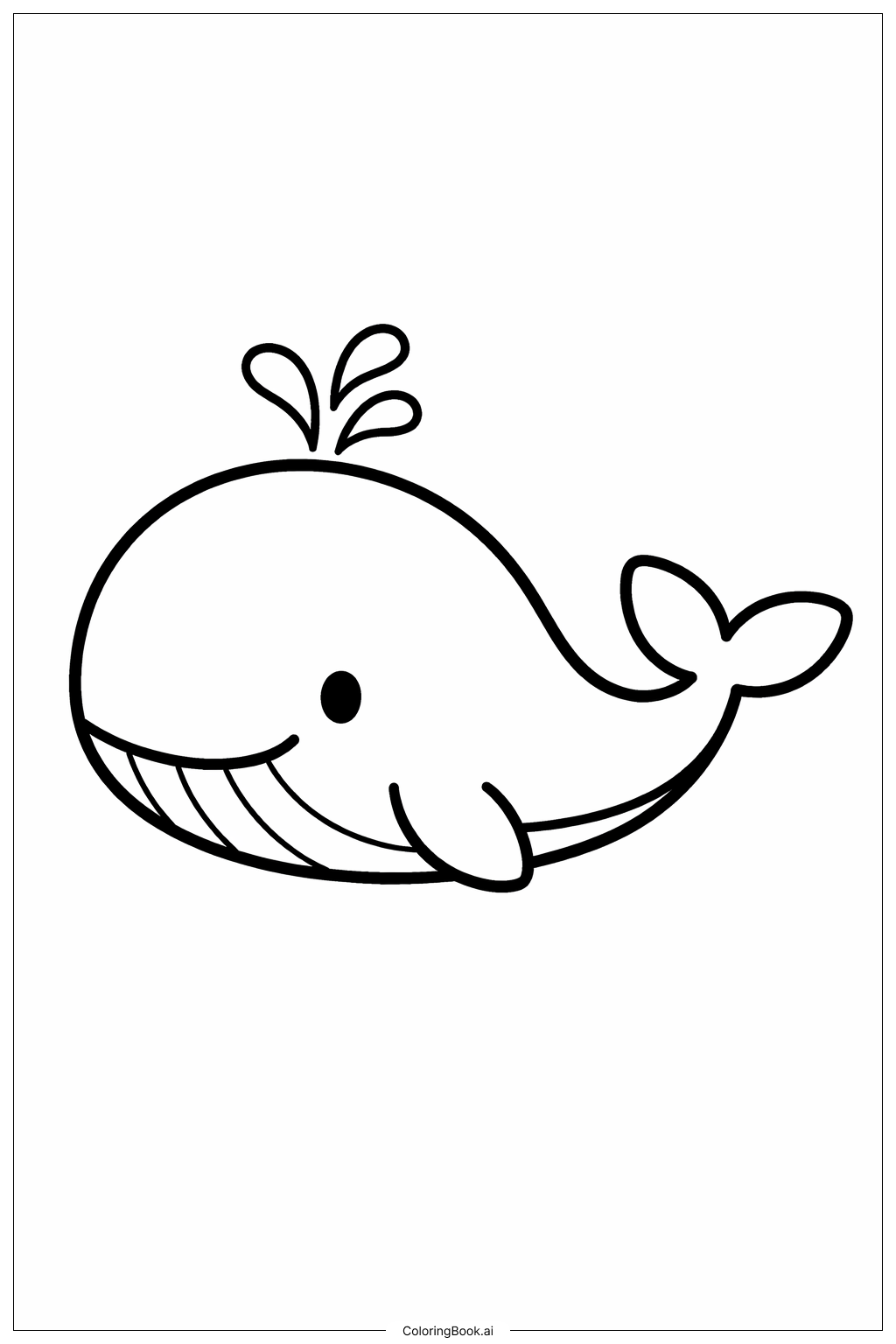  優しいクジラが動物園に連れて行ってくれるの塗り絵ページ 
