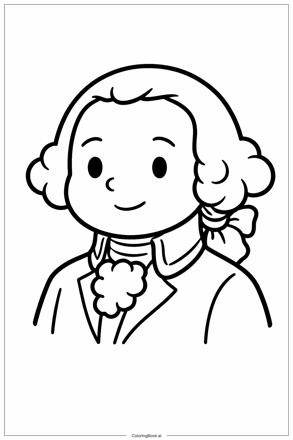  乔治·华盛顿儿童友好肖像填色页 