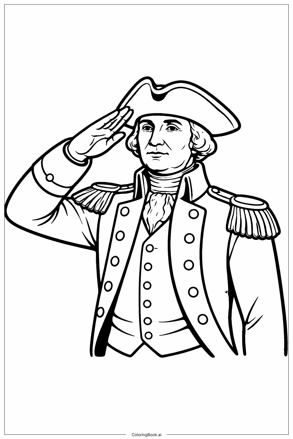  Trang tô màu Chào Cờ George Washington 