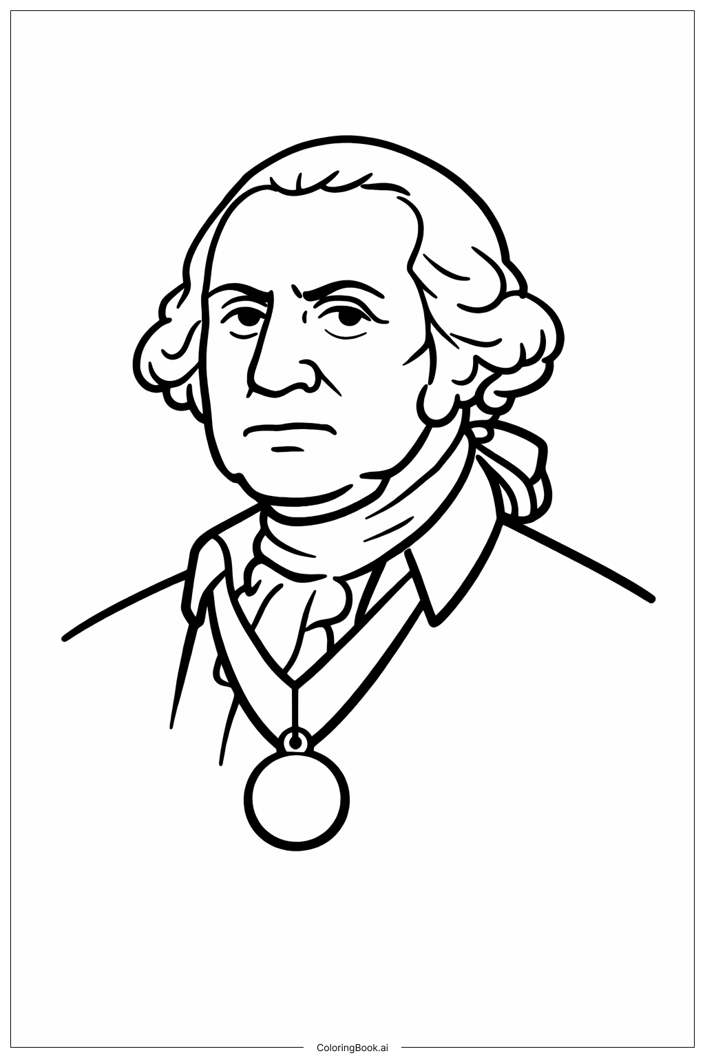 乔治·华盛顿简易奖章填色页