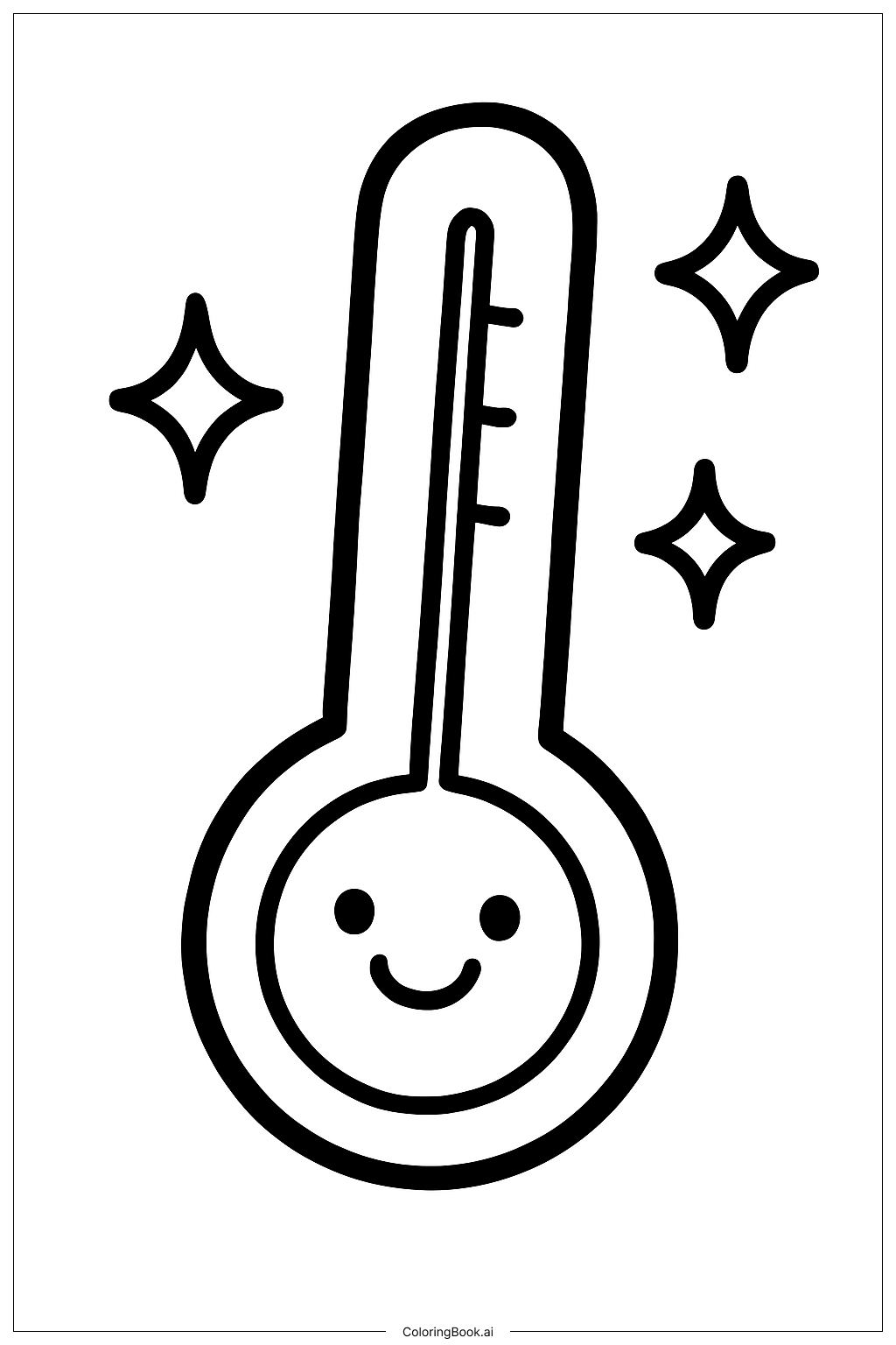  Get Well Soon Happy Thermometer Coloring Page 