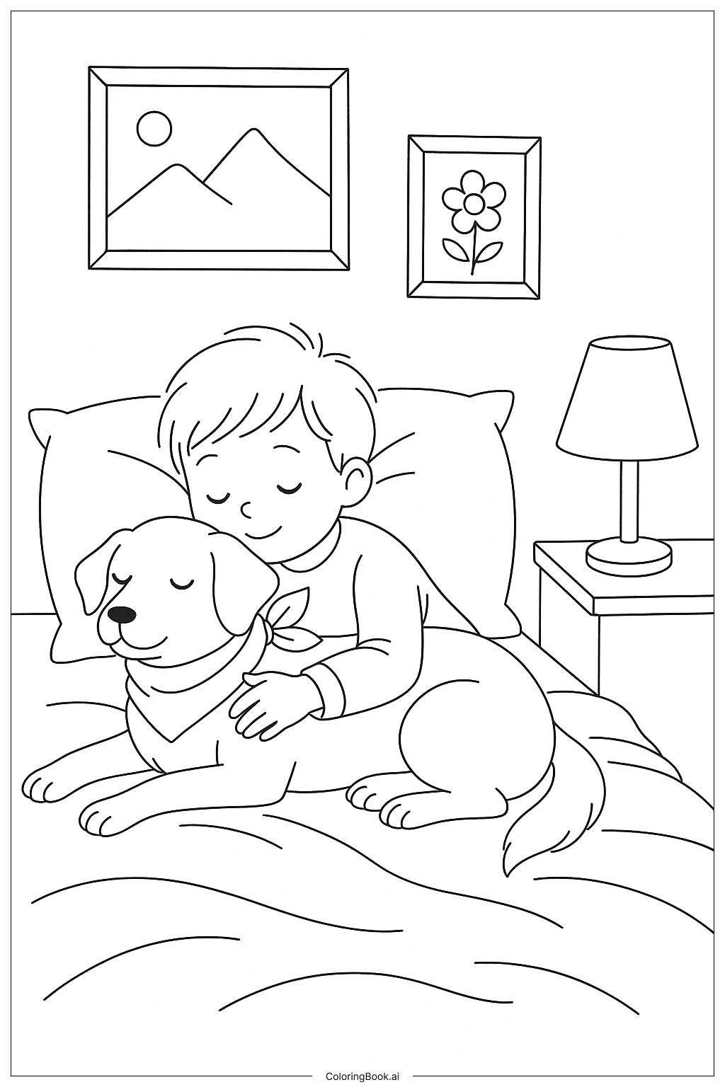 Trang tô màu Chúc Bé Thú Cưng Mau Khỏi