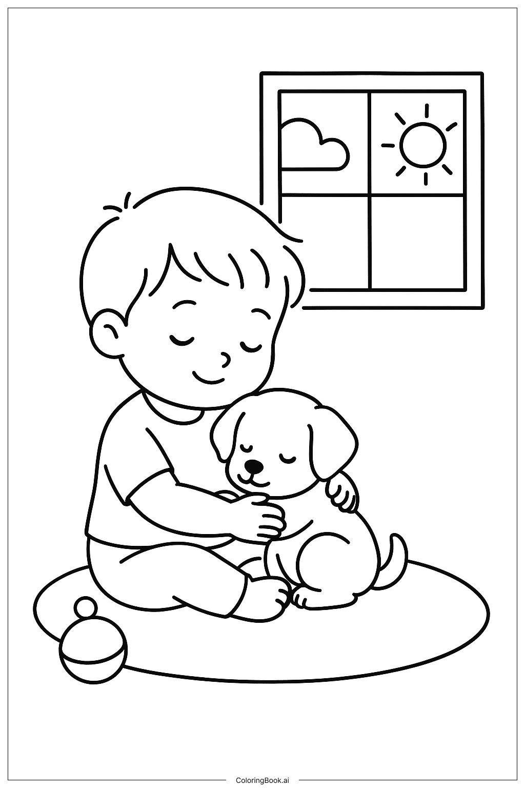 곧 나을 강아지 포옹 색칠공부 페이지