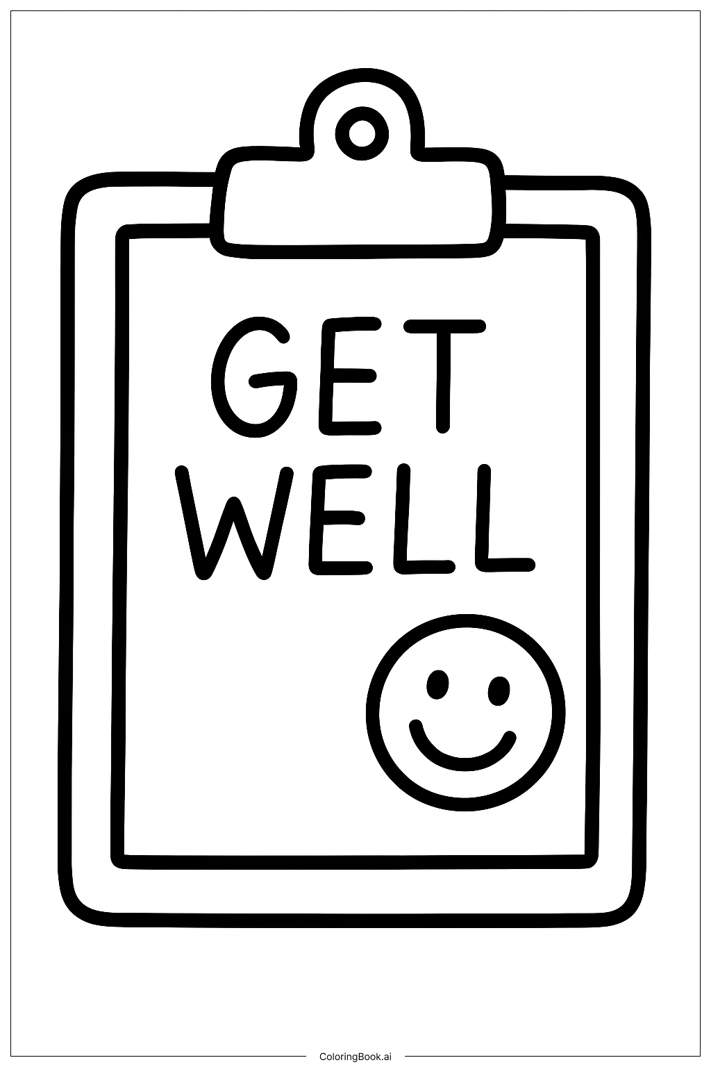  Get Well Soon Smiley Clipboard Coloring Page 