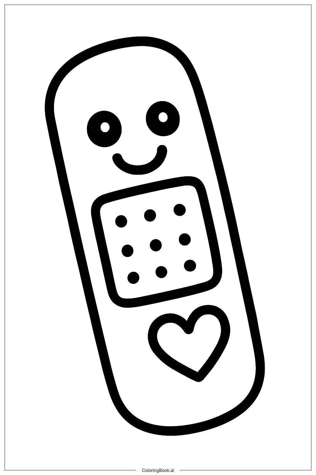 Get Well Soon Smiling Bandage Coloring Page 