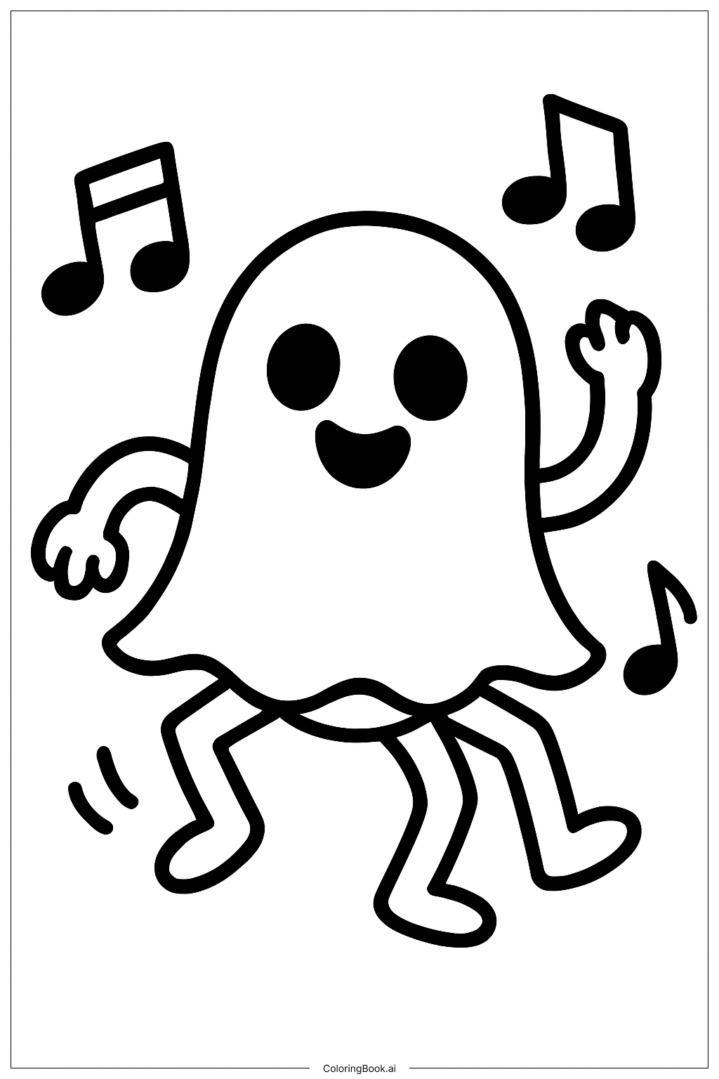  Page de coloriage L'Araignée Fantôme qui danse 