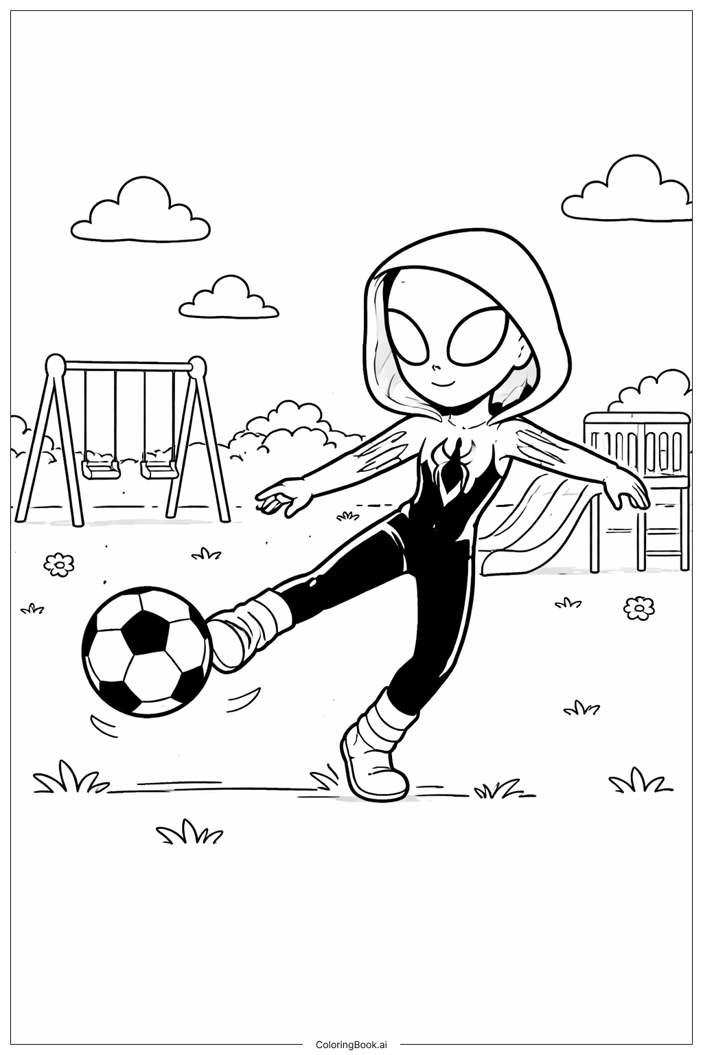 Ghost Spider Jouant au Ballon