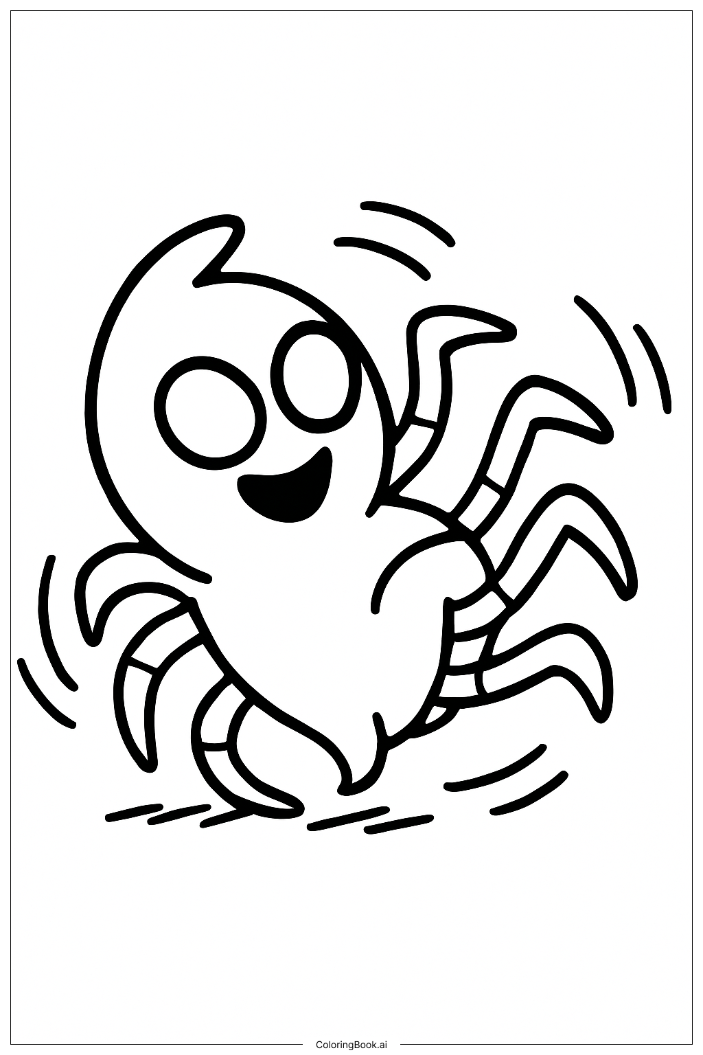  Page de coloriage Araignée Fantôme Roulante 