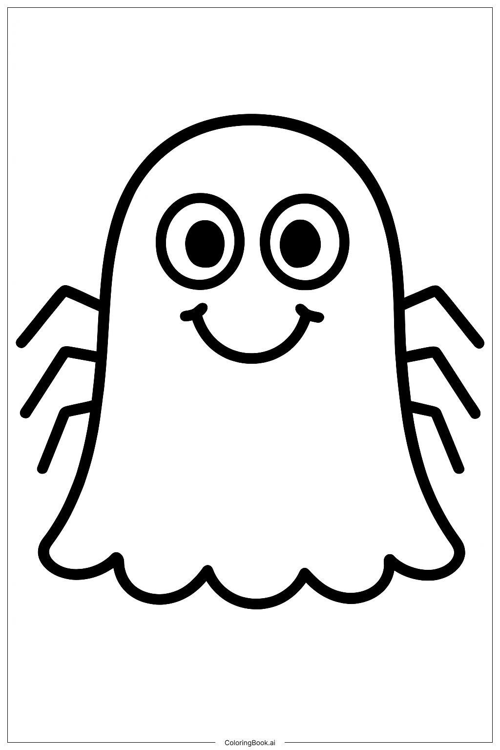  Page de coloriage Araignée Fantôme Souriante 