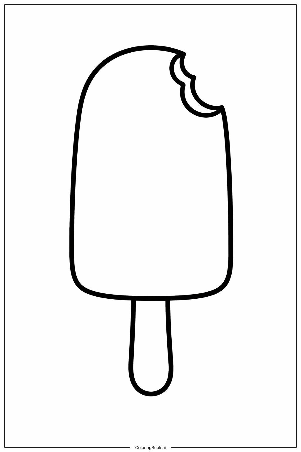 거대한 아이스크림 막대기 윤곽 색칠공부 페이지 