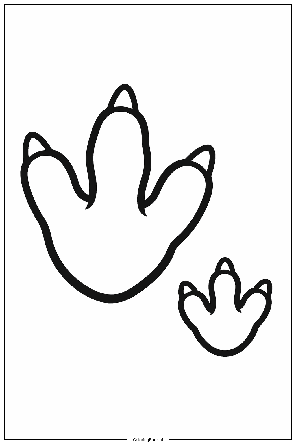  기가노토사우루스 큰 발자국 색칠공부 페이지 