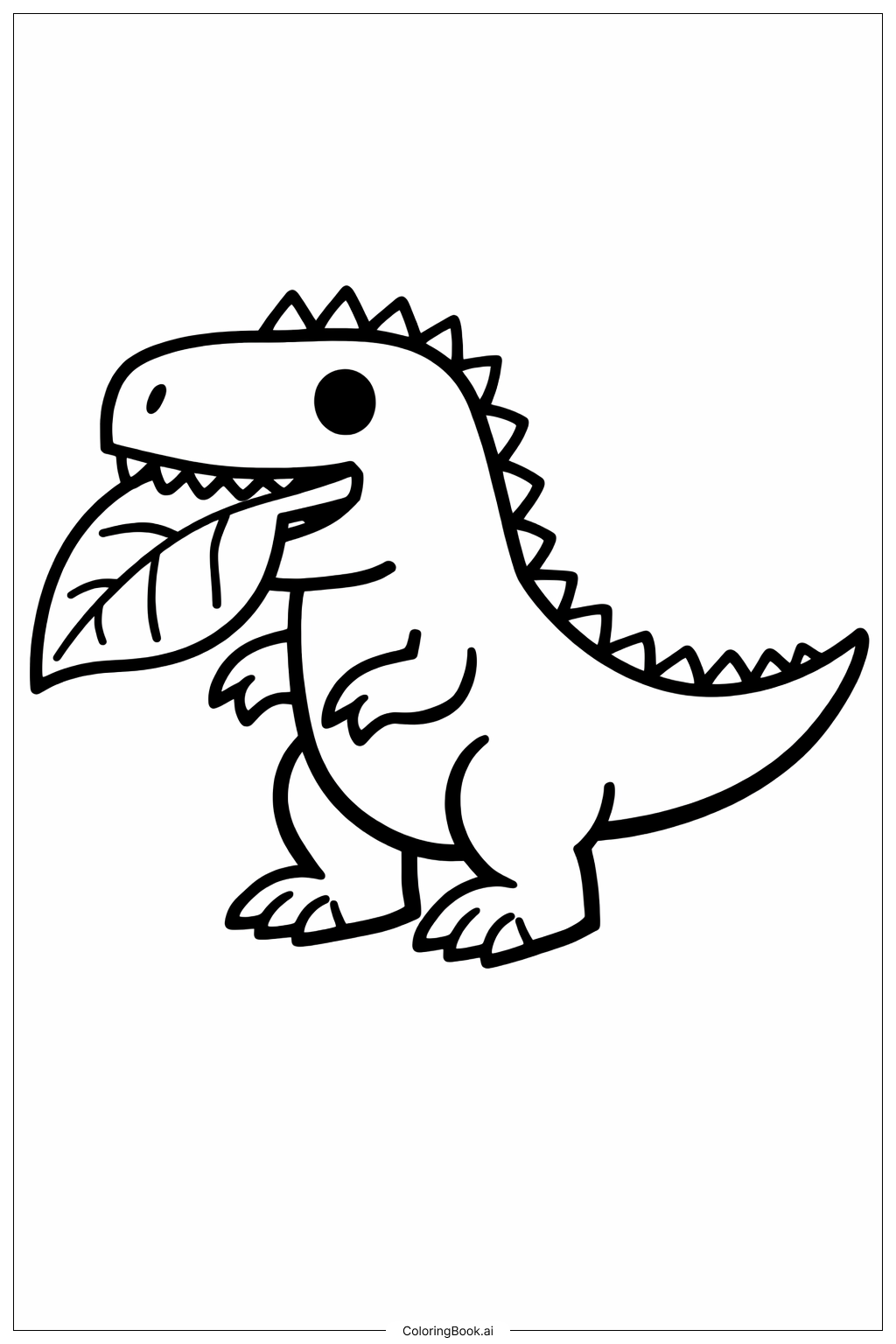  잣가노토사우루스가 잎을 먹고 있어요 색칠공부 페이지 