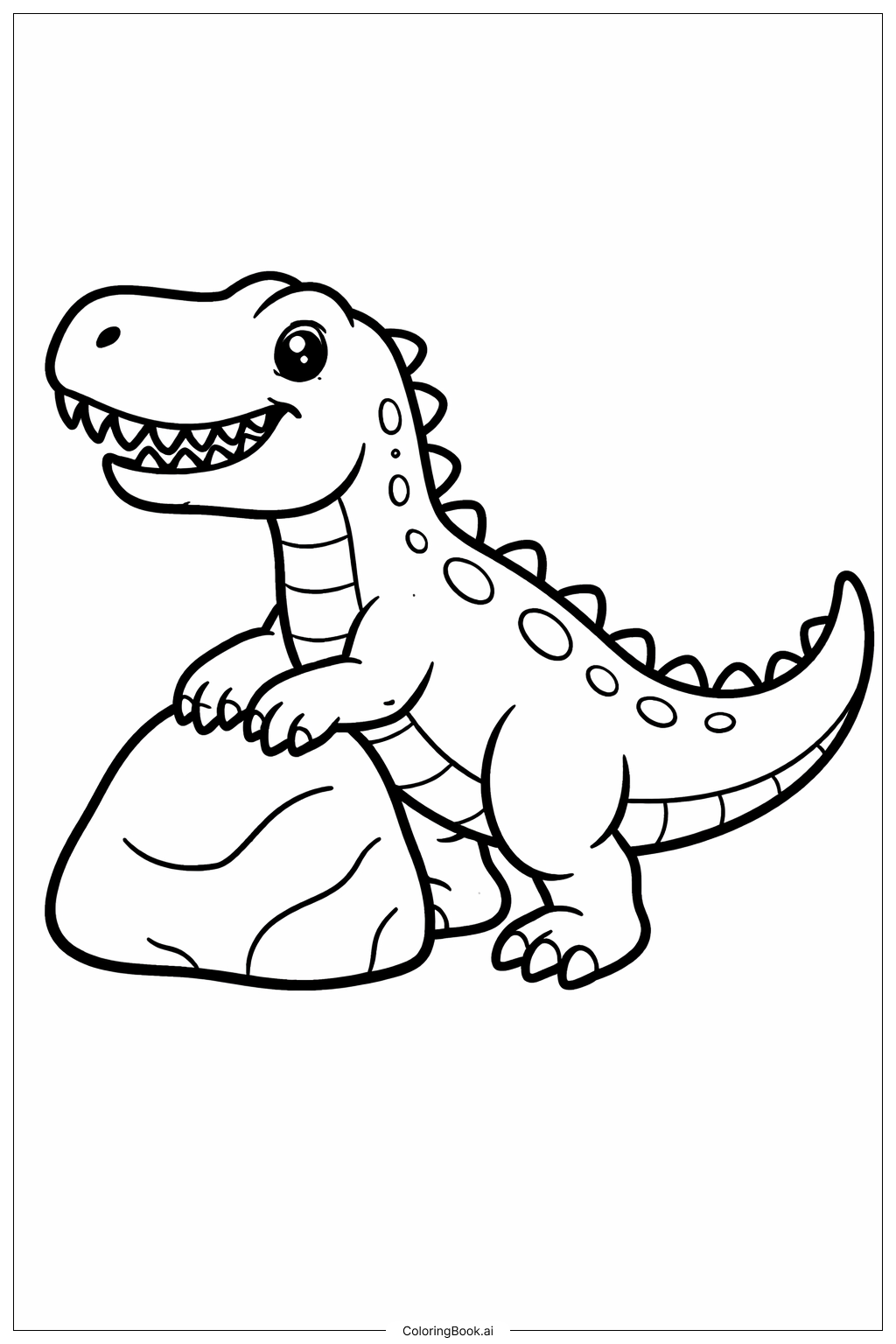  Giganotosaurus umarmt Felsen Ausmalseite 