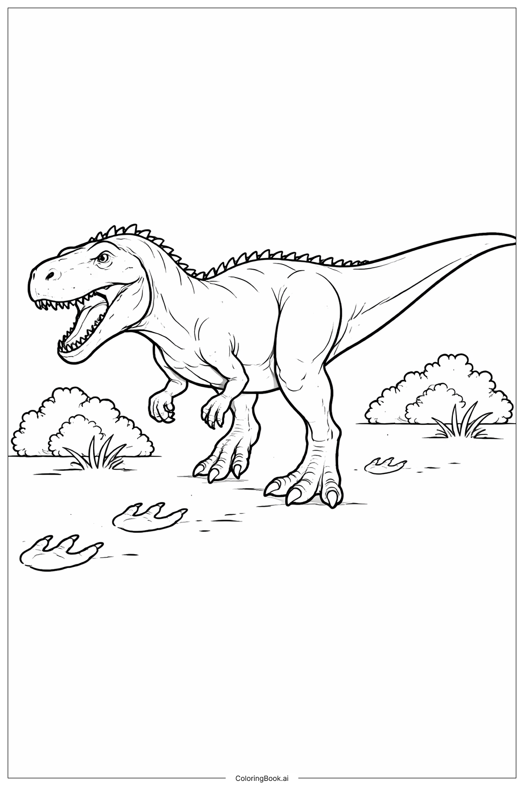  Giganotosaurus Jagdszene Einfach Ausmalseite 