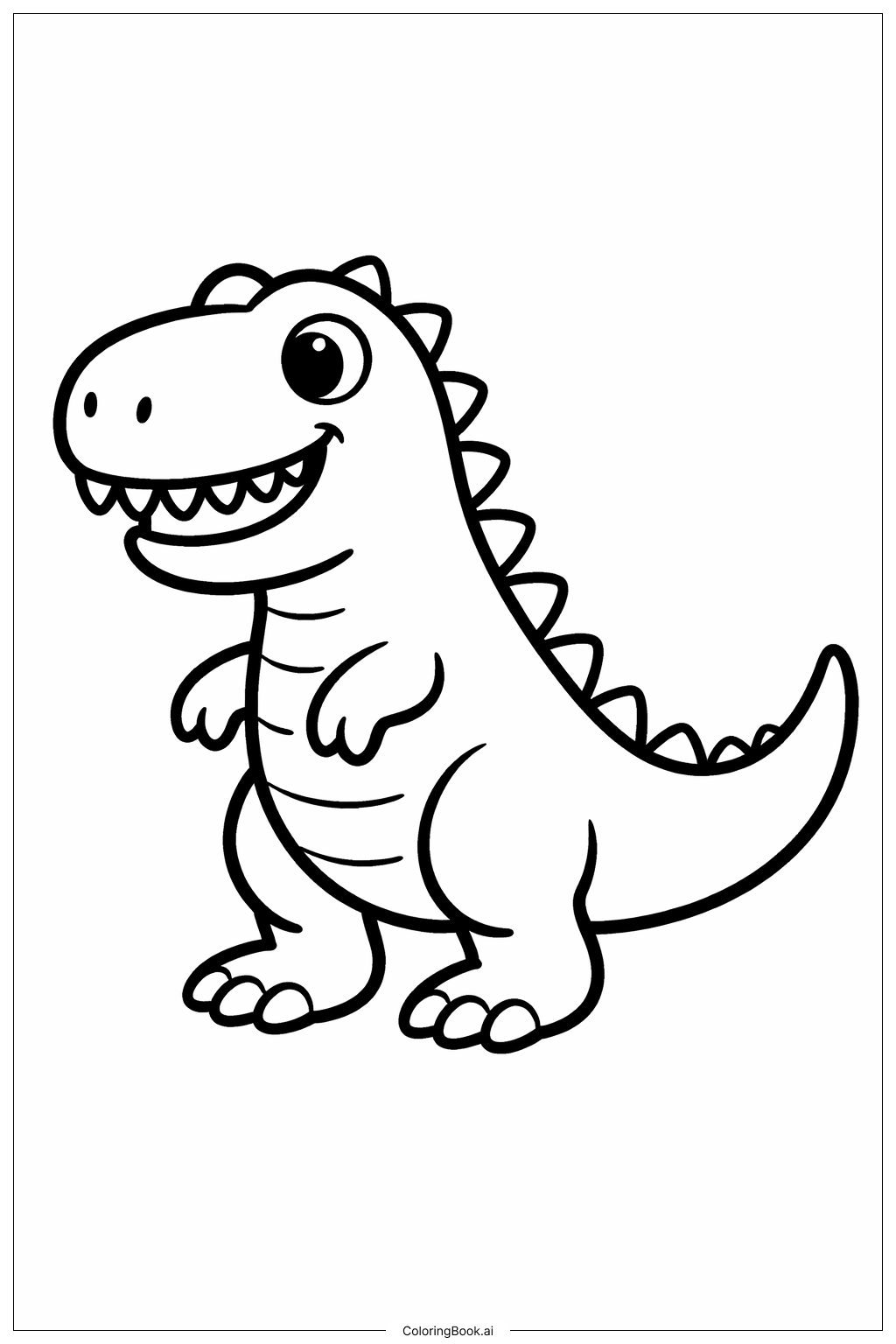  기가노토사우루스 웃는 자세 색칠공부 페이지 