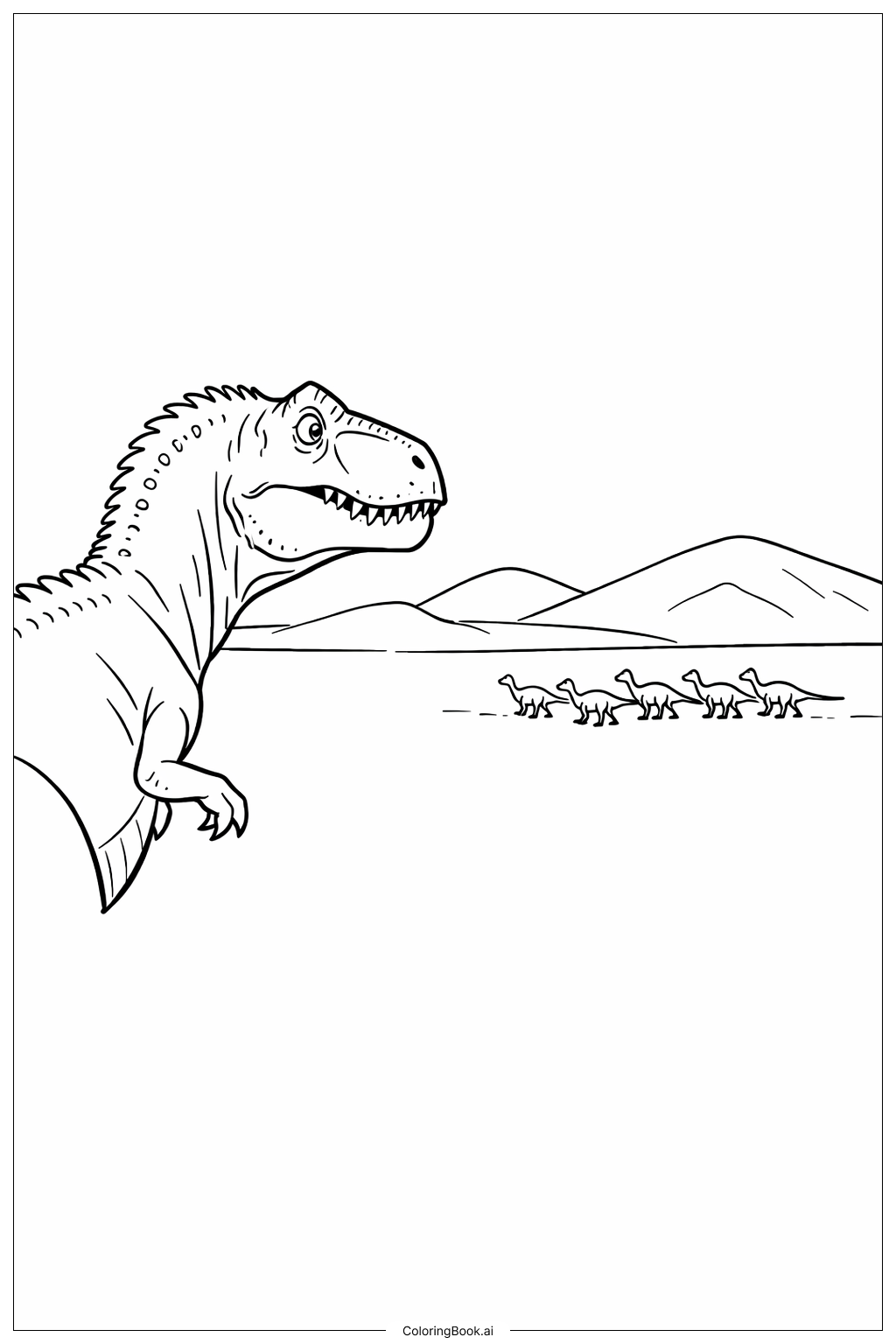  Trang tô màu Giganotosaurus Quan Sát Đàn 