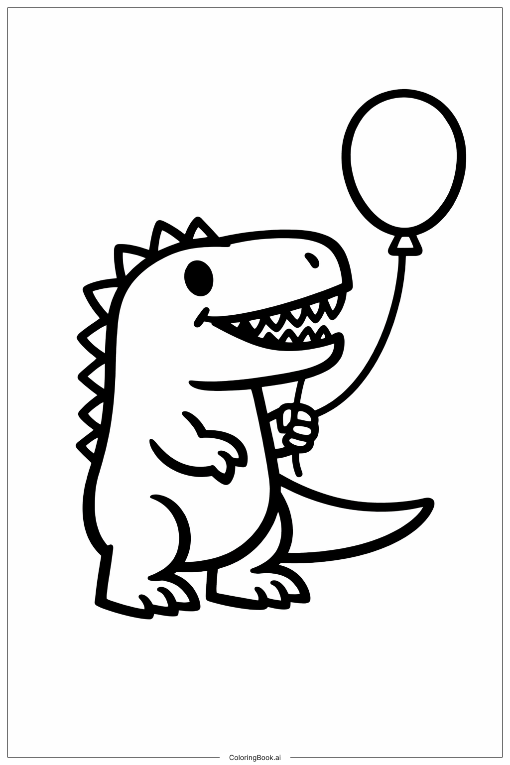  Giganotosaurus mit Ballon Ausmalseite 