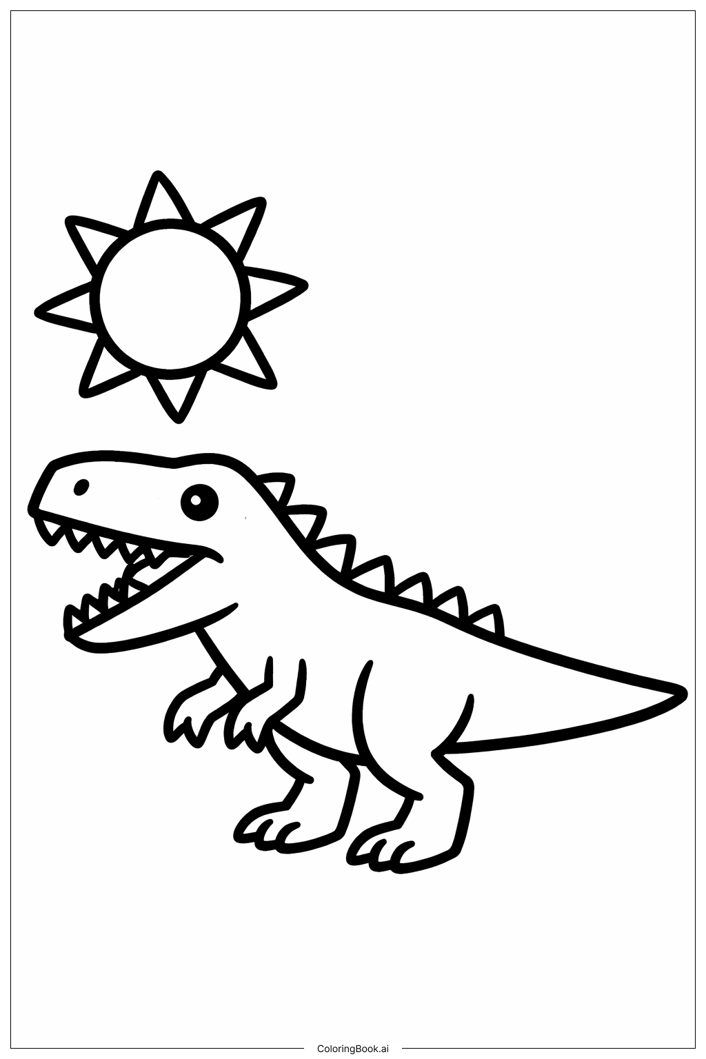  Giganotosaurus mit Sonne Ausmalseite 