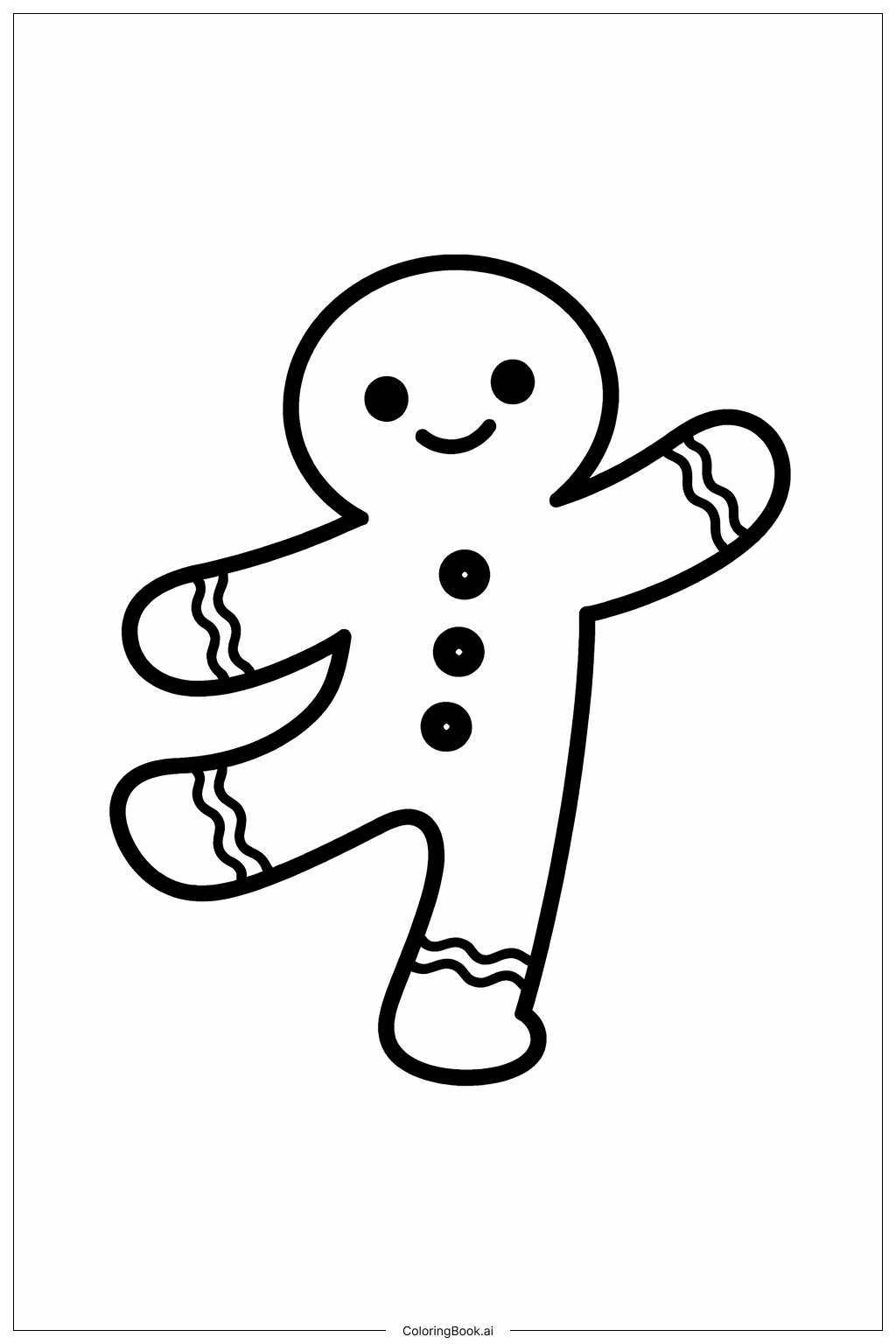  Página para colorear de El hombre de jengibre bailando 