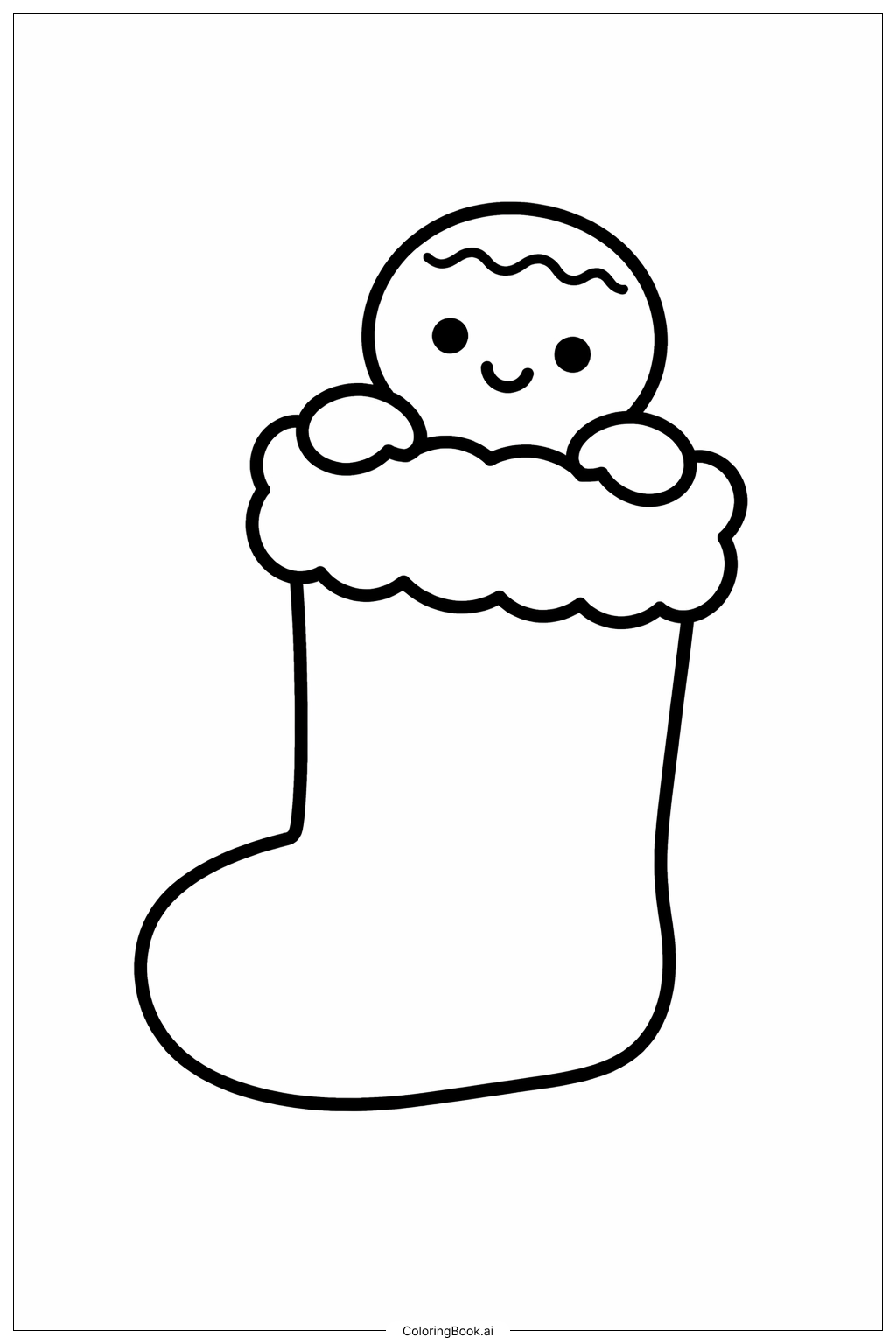  Página para colorear de Hombre de Jengibre en Bota 