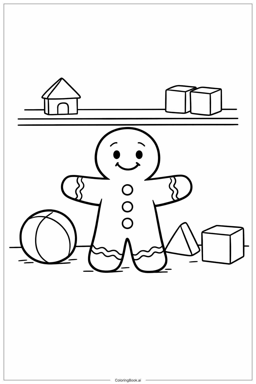  Página para colorear de Hombre de Jengibre en la Juguetería 