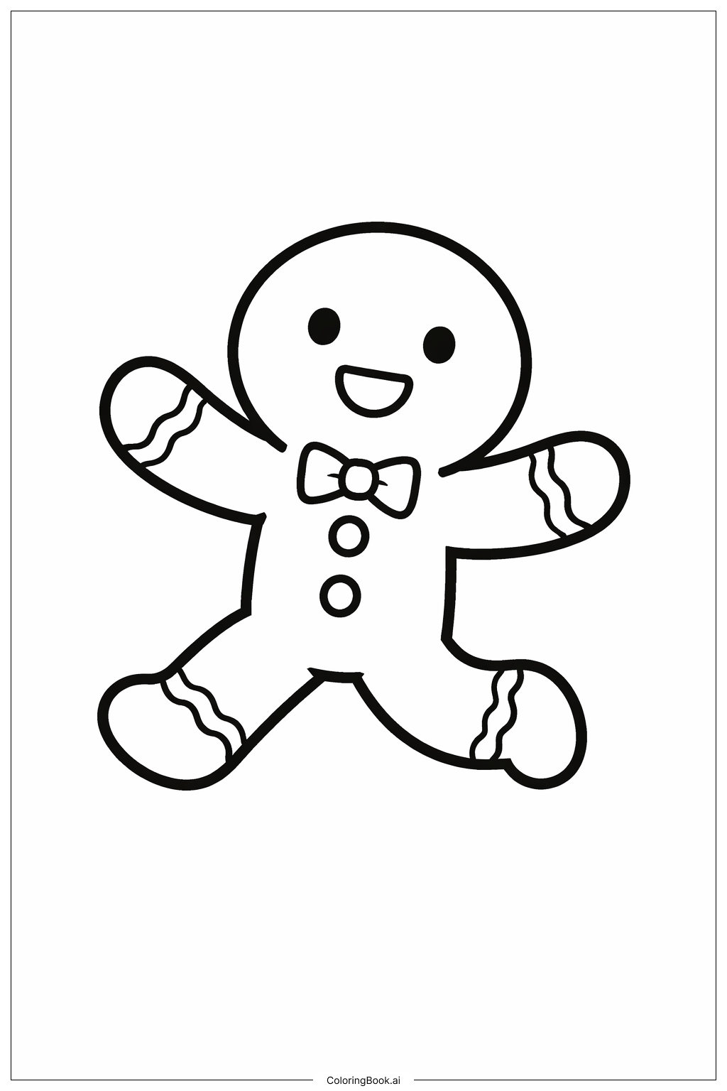  Página para colorear de Hombre de Pan de Jengibre Saltando 