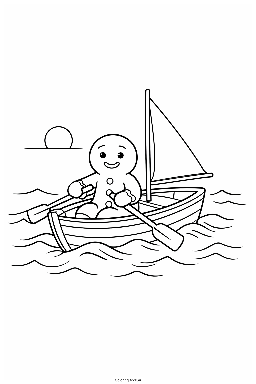 Hombre de Pan de Jengibre en Barco