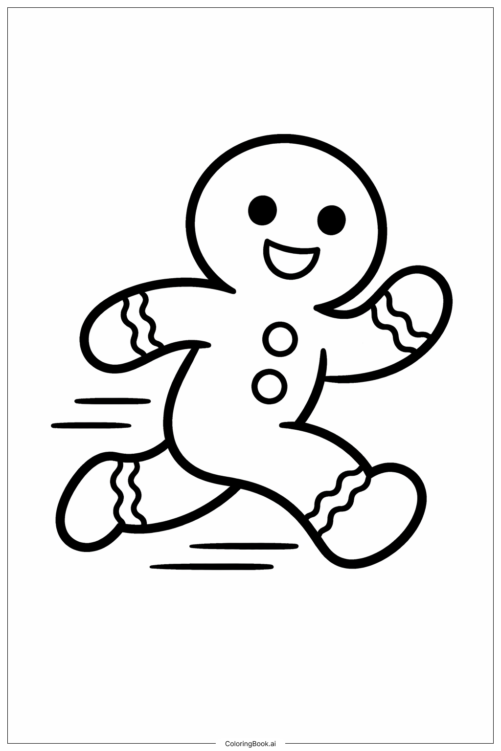  Página para colorear de Hombre de jengibre corriendo 