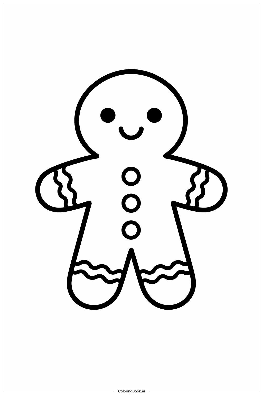  Página para colorear de Hombre de jengibre de pie 