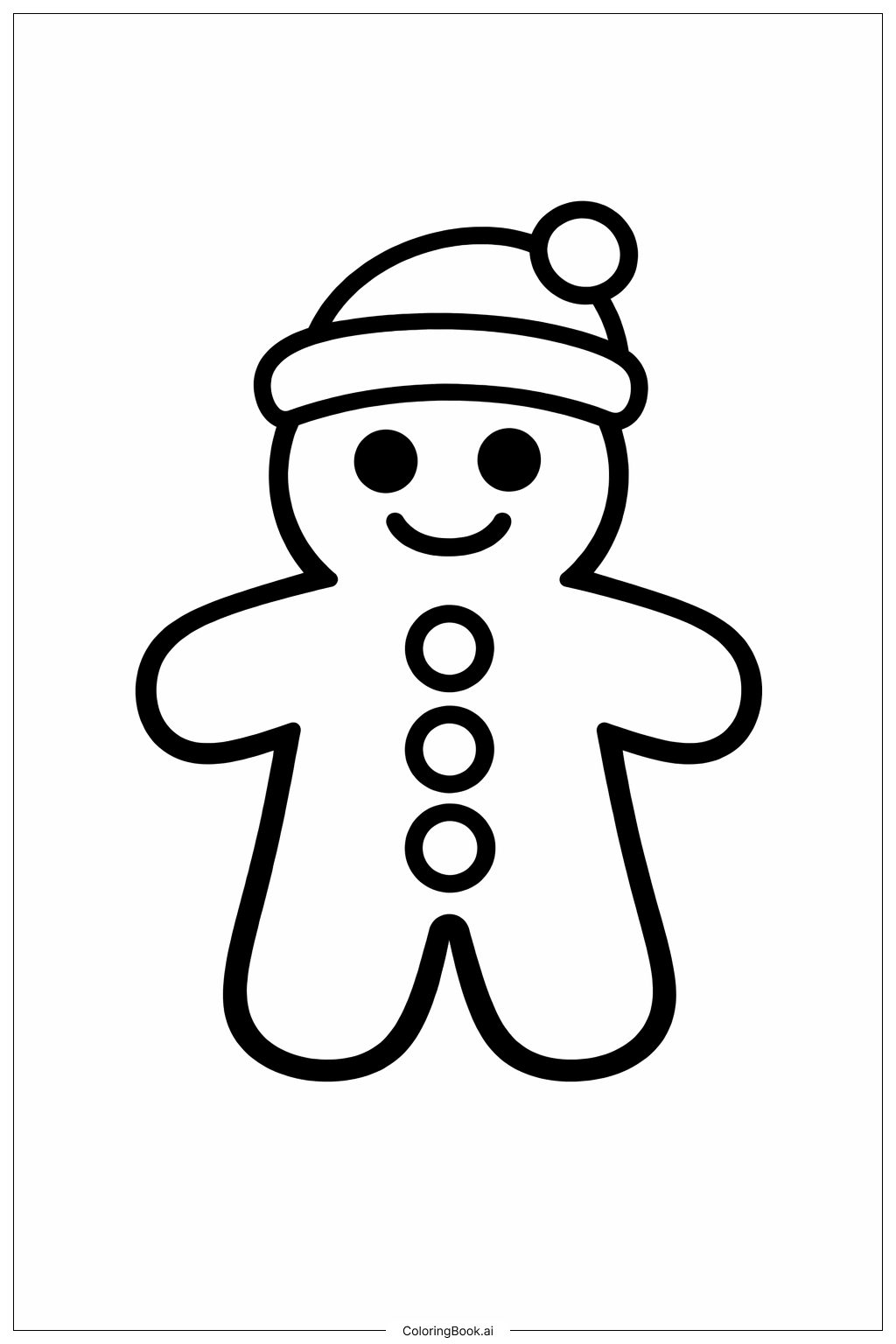 Gingerbread Man Coloring Page