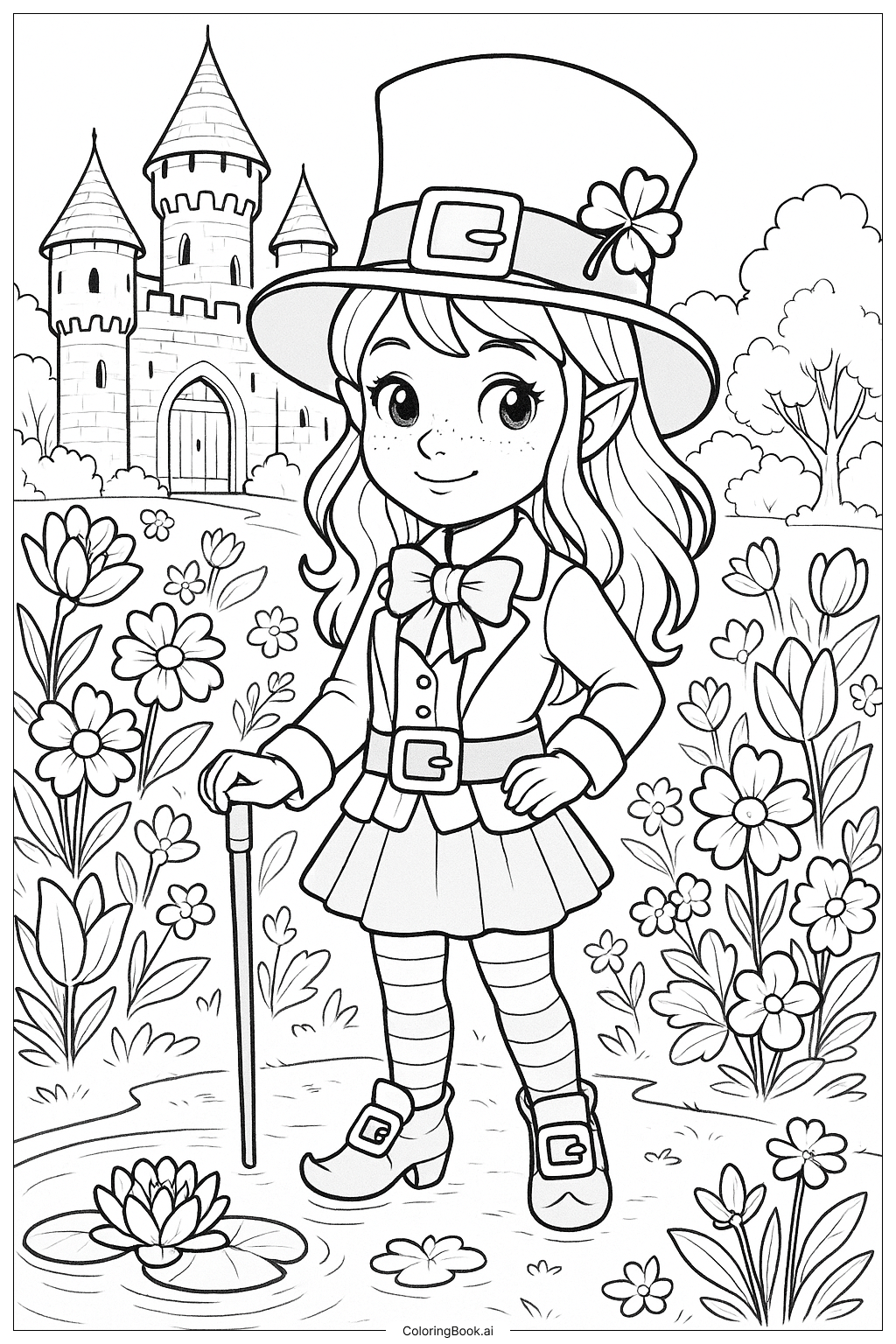 女孩小妖精城堡花园