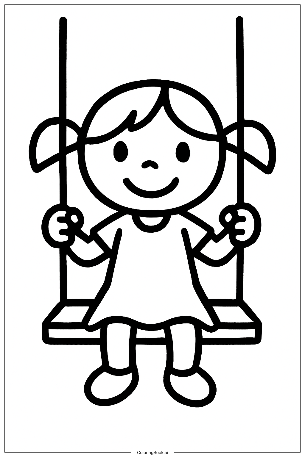  Girl On Swing Coloring Page 