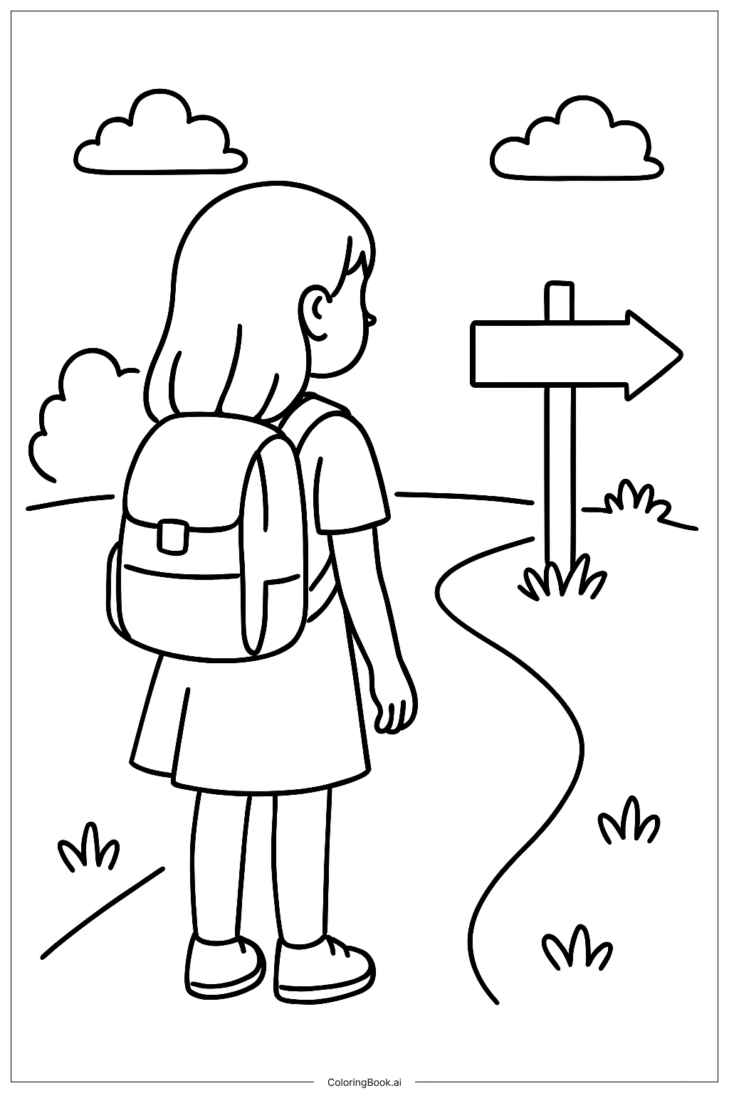 背着背包的女孩